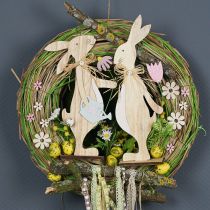 Bast wreath with willow natural/green Ø40cm