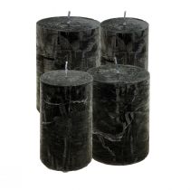 Black Candles Solid Pillar Candles Rustic Candles