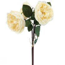 Artificial roses like real cream artificial flowers 48cm 3pcs