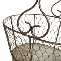 Wire basket antique look basket with handle metal basket 28×23×12cm