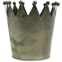Product Deco crown antique look gray metal decoration Ø17.5cm H17.5cm
