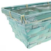 Product Planter, plant basket woven, chip basket square green/white 25cm 6 pcs