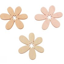 Product Wooden flowers scattered decoration flowers wood orange/pink/white 72pcs