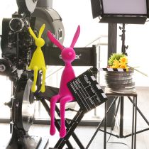 Product Edge Stool Rabbit Flocked Sitting Easter Bunny Pink – 2nd Choice – 56cm