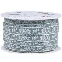 Product Gift ribbon flowers decorative ribbon pastel green 15mm 25m