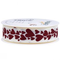 Product Gift ribbon decorative ribbon red hearts 25mm 18m