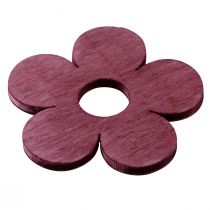 Product Scatter decoration wooden flowers table decoration pink purple white Ø4cm 72 pcs