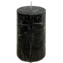 Product Black candles colored pillar candles 50x100mm 4pcs