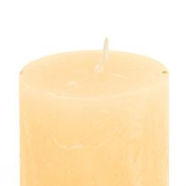 Product Solid colored candles light apricot pillars 50×100mm 4pcs