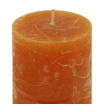 Product Pillar candles dark orange through-colored Sunset 50x100mm 4pcs