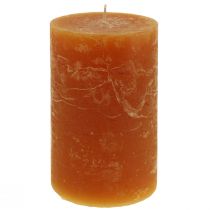 Product Pillar candles dark orange through-dyed Sunset 60x100mm 4pcs