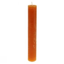 Product Taper candles dark orange solid colored Sunset 34x240mm 4pcs