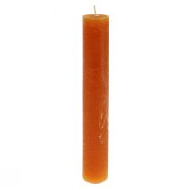 Product Taper Candles Dark Orange Solid Colored Sunset 34x240mm 4 Pcs