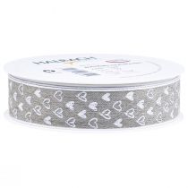 Product Gift ribbon hearts decorative ribbon beige 25mm 15m