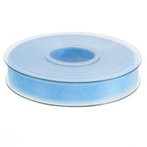 Product Organza ribbon gift ribbon light blue ribbon blue selvedge 15mm 50m