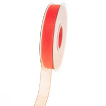 Product Organza ribbon gift ribbon orange ribbon selvedge 15mm 50m