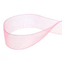 Product Organza ribbon gift ribbon pink ribbon selvedge 25mm 50m