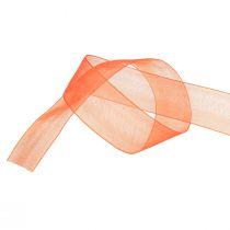 Product Organza ribbon gift ribbon orange ribbon selvedge 25mm 50m