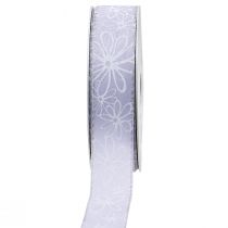 Product Gift ribbon purple flowers ribbon lilac 25mm 18m