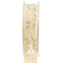 Product Ribbon communion decorative ribbon beige 25mm 20m