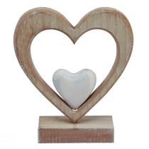 Decorative heart wooden decoration stand table decoration vintage H17.5cm