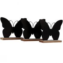 Product Table decoration wood decoration butterfly black natural 12cm 6pcs