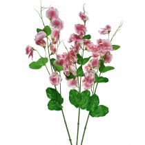 Artificial flowers pink white vetch Vicia garden flowers 61cm 3pcs