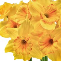 Product Narcissus Decoration Artificial Flowers Yellow Daffodils 38cm 3 Pcs