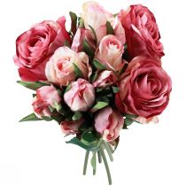 Product Artificial Roses Pink Artificial Roses Decoration Bouquet 29cm 12 Pcs