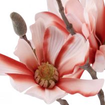 Product Magnolia branch with 6 flowers artificial magnolia salmon 84cm