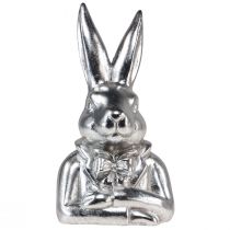 Product Decorative Easter Bunny Silver Ceramic Decorative Bunny Bust H23cm