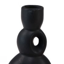 Product Candle Holder Ceramic Candlestick Black Modern H16cm 2pcs