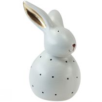 Product Easter bunny decorative figures rabbits with dot pattern 17cm 2pcs
