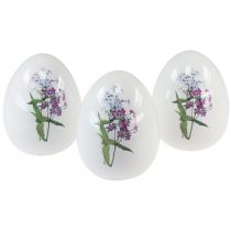 Product Ceramic Easter eggs decoration with floral decoration 12cm 3pcs