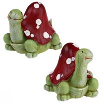 Product Turtle decoration fly agaric decoration green red 10cm 2pcs