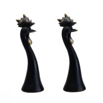 Product Easter decoration chicken decoration rooster black gold H19cm 2 pieces