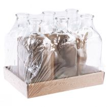 Product Decorative Bottles Square Mini Vases Glass Clear 7x7x18cm 6pcs