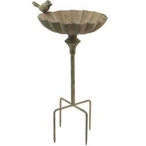 Product Decorative bird bath bowl metal antique green 21×17×35.5cm