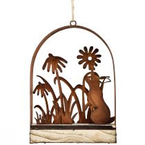 Product Easter decoration rust bunnies decoration hanging decoration metal 20×5×29.5cm