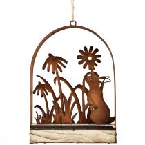 Easter decoration rust bunnies decoration hanging decoration metal 20×5×29.5cm