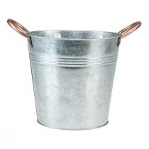 Product Flower pot with handles metal decorative bucket Ø21cm H19.5cm