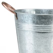 Product Flower pot with handles metal decorative bucket Ø21cm H19.5cm