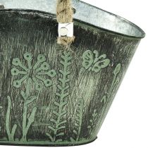 Product Flower pot with handles bag metal jute 19×13.5×13.5cm