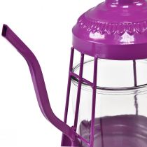 Product Tealight holder glass lantern teapot pink Ø15cm H26cm