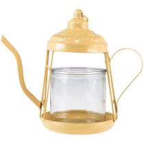 Product Tealight holder glass lantern teapot orange Ø15cm H26cm