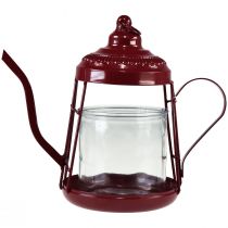 Product Tealight holder glass lantern teapot red Ø15cm H26cm