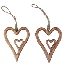 Product Wooden heart natural wood hearts for hanging 8×11cm 4pcs
