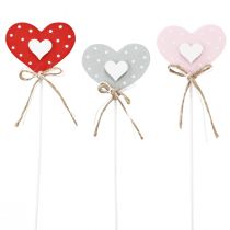 Product Hearts dotted wooden hearts flower plugs 6×5cm 18pcs