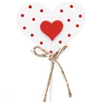 Product Hearts dotted wooden hearts flower plugs 6×5cm 18pcs