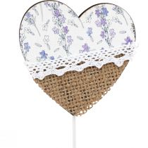 Product Flower plug heart lilac country house style 7×0.5×7cm 12pcs